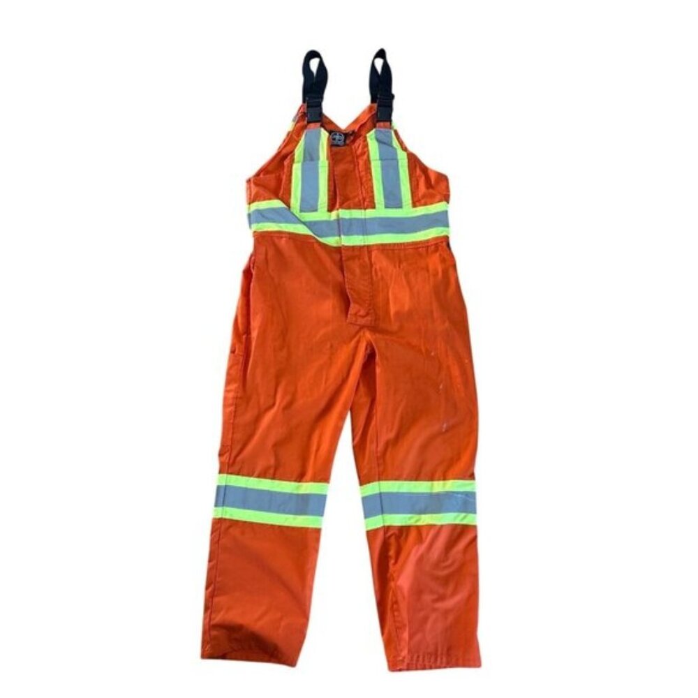 Put It On Hi Vis Orange Bib Overalls Size 44 Reflective Stripes Adjustable